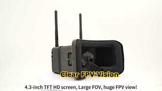 Vision de drone de lunettes FPV de 4,3 pouces