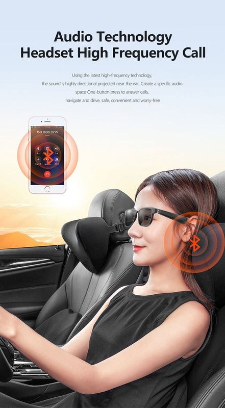 Lunettes de soleil Bluetooth noires avec appel Bluetooth 5.1 Version 90mAh Temps de musique de 4 à 6 heures