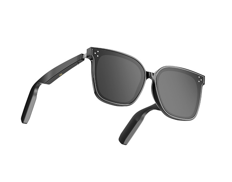 10 heures Black Smart Music Bluetooth lunettes de soleil avec appel haute capacité 110mAh * 2 Bluetooth Version BT 5.3