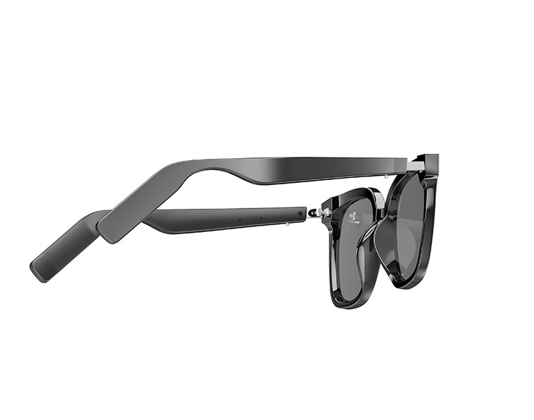 BT 5.3 Bluetooth lunettes de soleil intelligentes pour écouter de la musique 110 mAh * 2 8-10 heures Noir