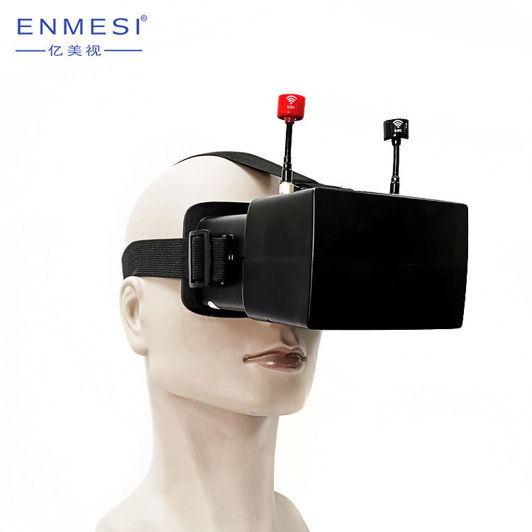 Antenne de Channesl de la haute résolution 48 de lunettes de TFT LCD HD FPV double avec le poids du commerce DEDANS