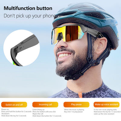 UV 400 Sports Bluetooth lunettes de conduite Bluetooth 5.3 batterie 50 heures de vélo